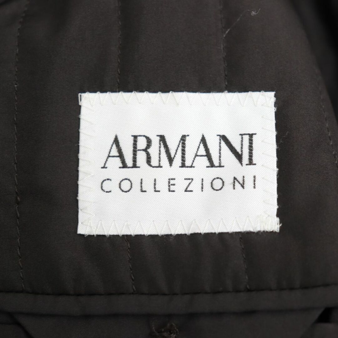 美品◆ARMANI COLLEZIONI アルマーニ コレツィオーニ ダブルブレスト ウール Pコート/ピーコート ブラック 黒 46 正規品 メンズ