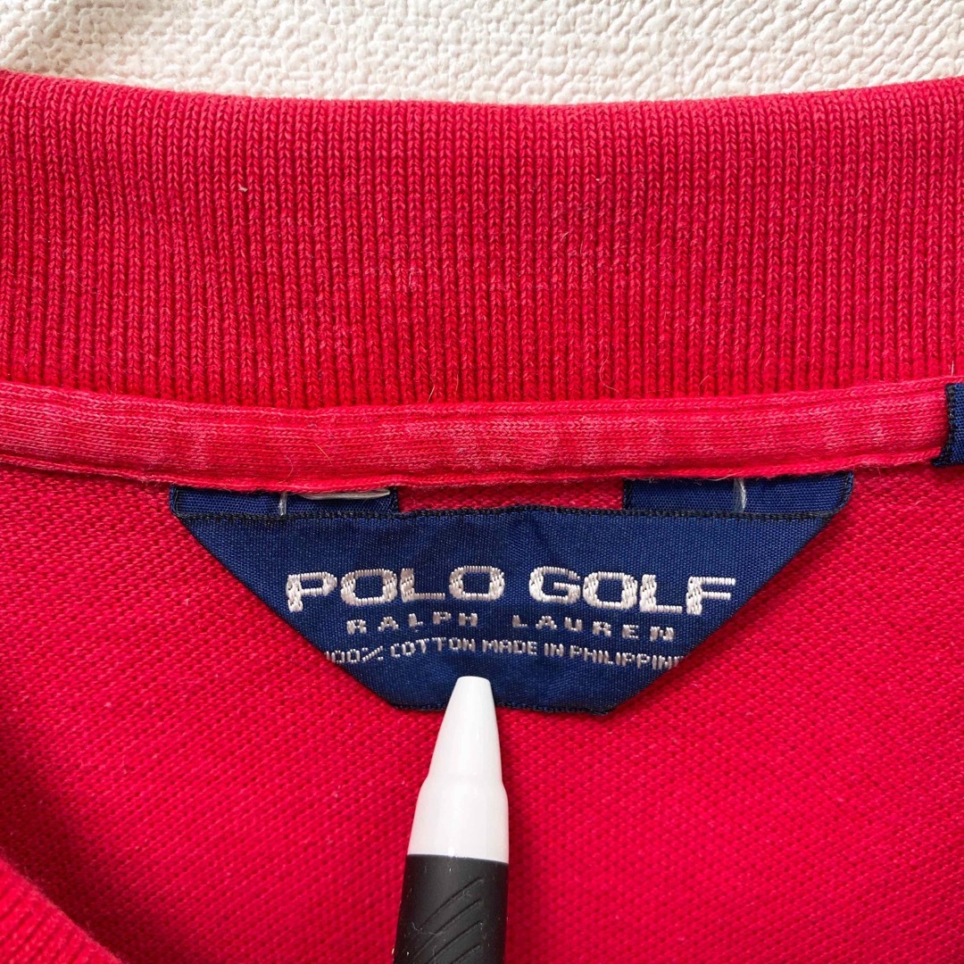 Polo Golf(ポロゴルフ)のポロゴルフ　半袖ポロシャツ　ラガー　無地　刺繍ロゴ　男女兼用　赤色　Lサイズ メンズのトップス(ポロシャツ)の商品写真