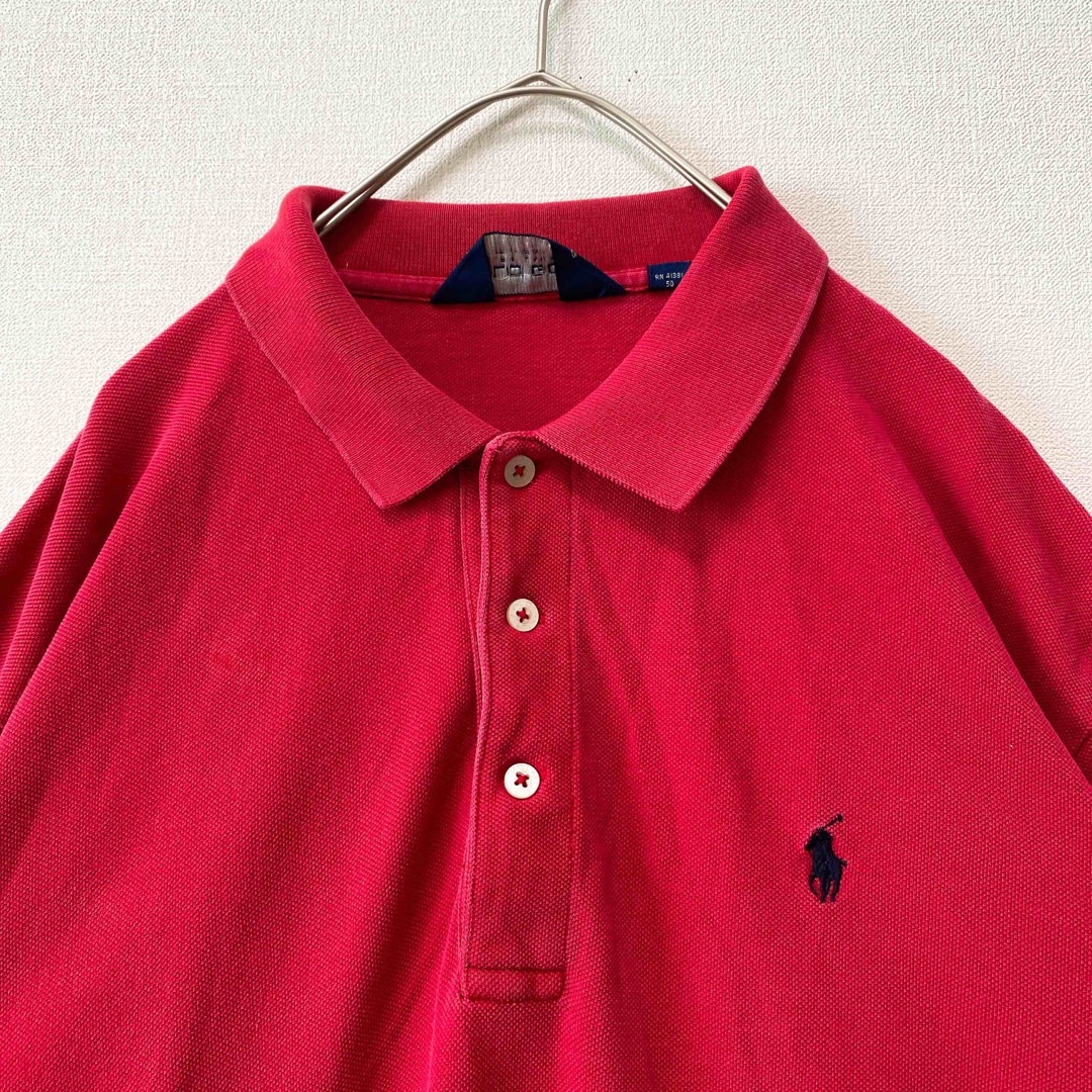 Polo Golf(ポロゴルフ)のポロゴルフ　半袖ポロシャツ　ラガー　無地　刺繍ロゴ　男女兼用　赤色　Lサイズ メンズのトップス(ポロシャツ)の商品写真