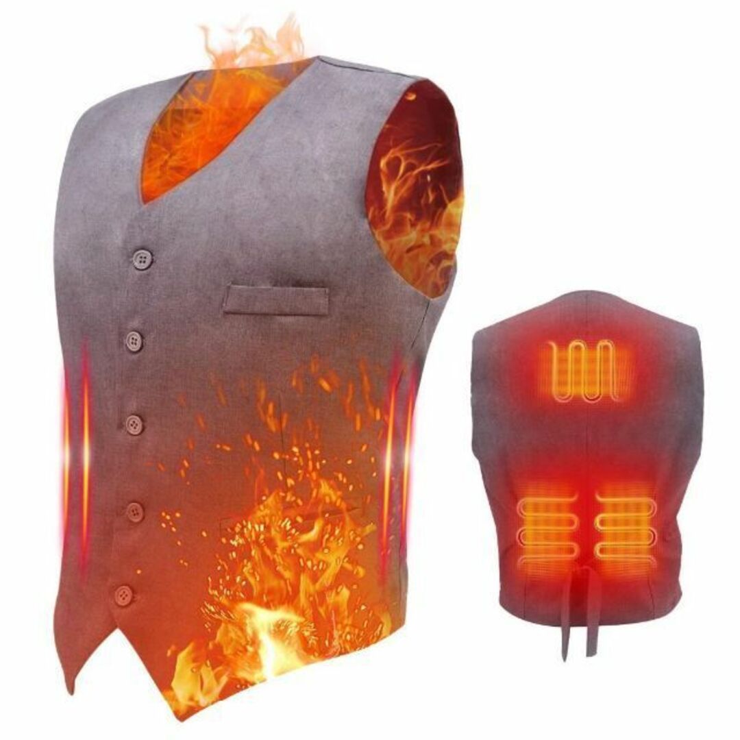 【新品】電熱ベスト ジャケット 防寒対策 ビジネス アウトドア（S-Mサイズ） メンズのスーツ(スーツベスト)の商品写真