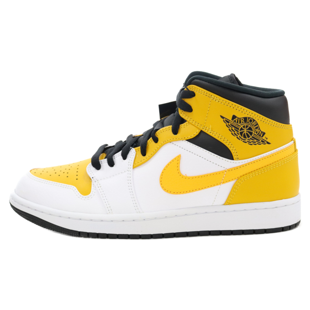 NIKE ナイキ AIR JORDAN 1 MID University Gold エアジョーダン1 ミッド ユニバーシティゴールド ミドルカットスニーカーシューズ ホワイト/イエロー US9 554724-170