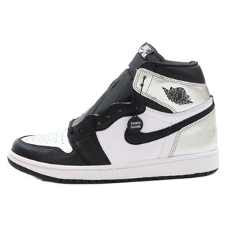 ナイキ(NIKE)のNIKE ナイキ WMNS AIR JORDAN 1 HIGH OG SILVER TOE エアジョーダン1 レトロ ハイカットスニーカー シルバートゥ シルバー/ブラック CD0461-001 US10(スニーカー)