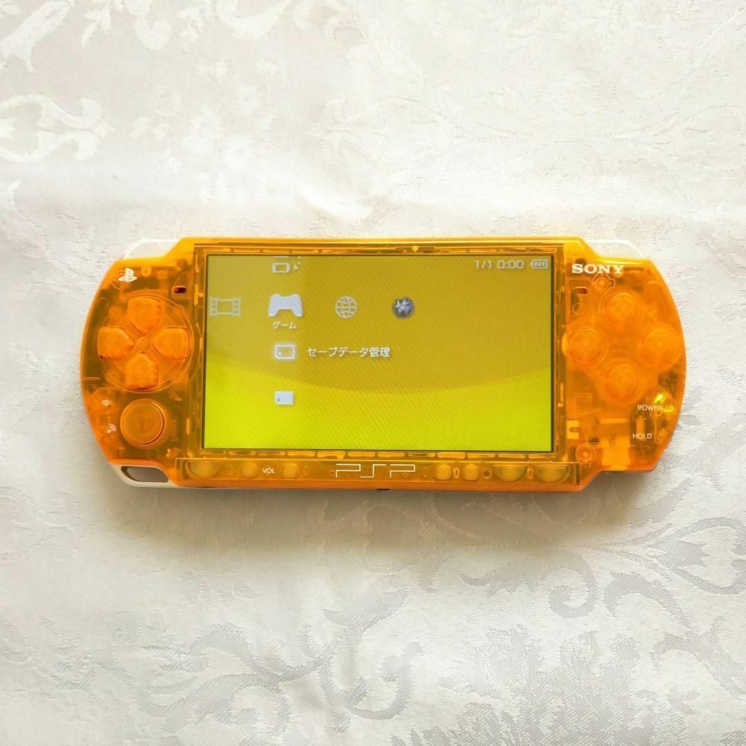 【美品】【カスタム】PSP 2000 すぐ遊べるセット(クリアオレンジ)