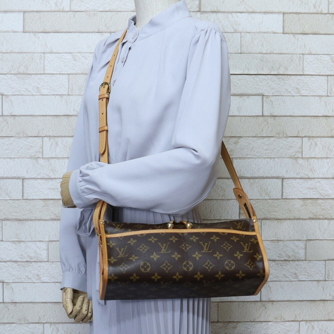 ルイヴィトン LOUIS VUITTON ポパンクール・ロン モノグラム ショルダーバッグ モノグラムキャンバス ブラウン レディース 中古