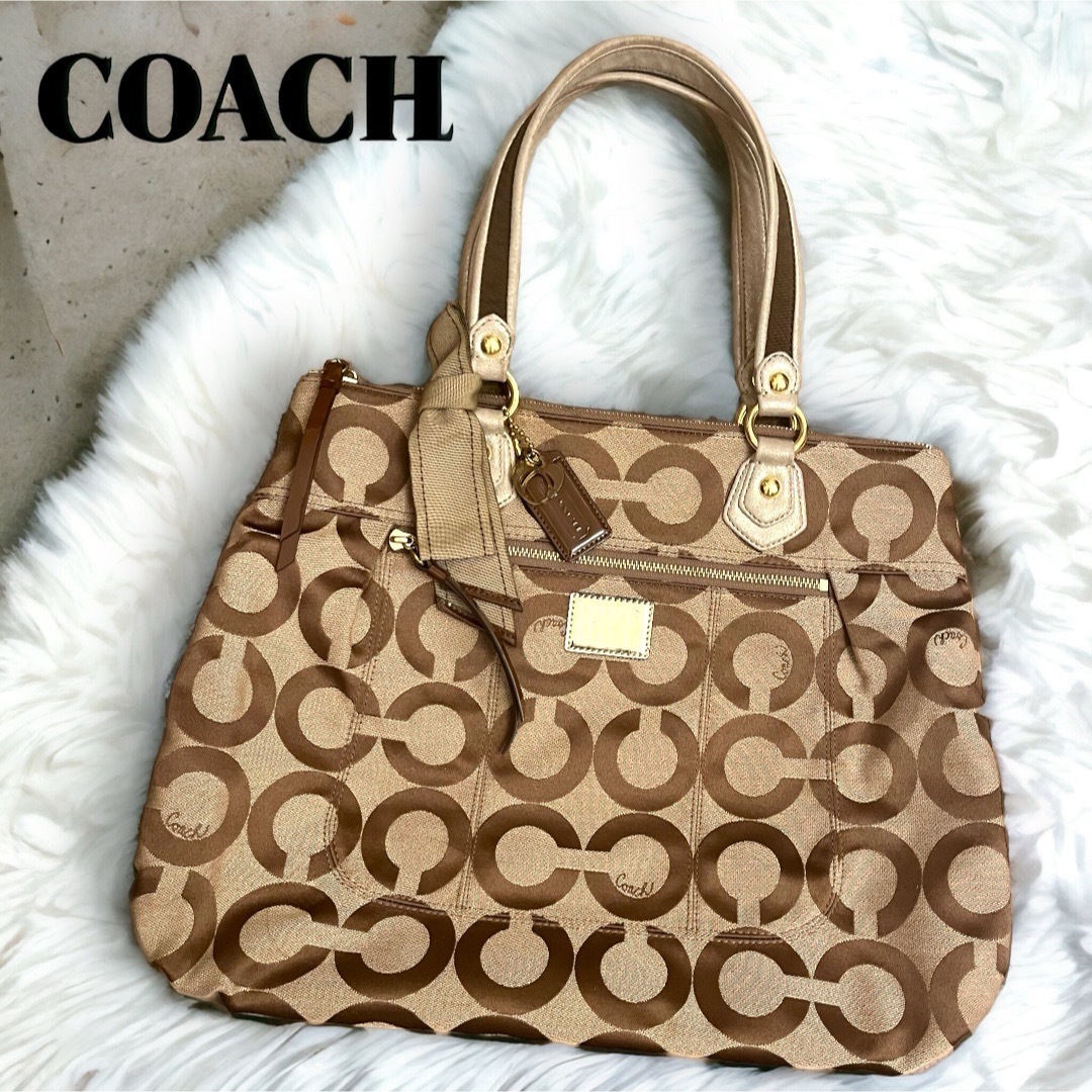 COACH - 【極美品】COACH ポピー オプアートグラム トートバッグ ...