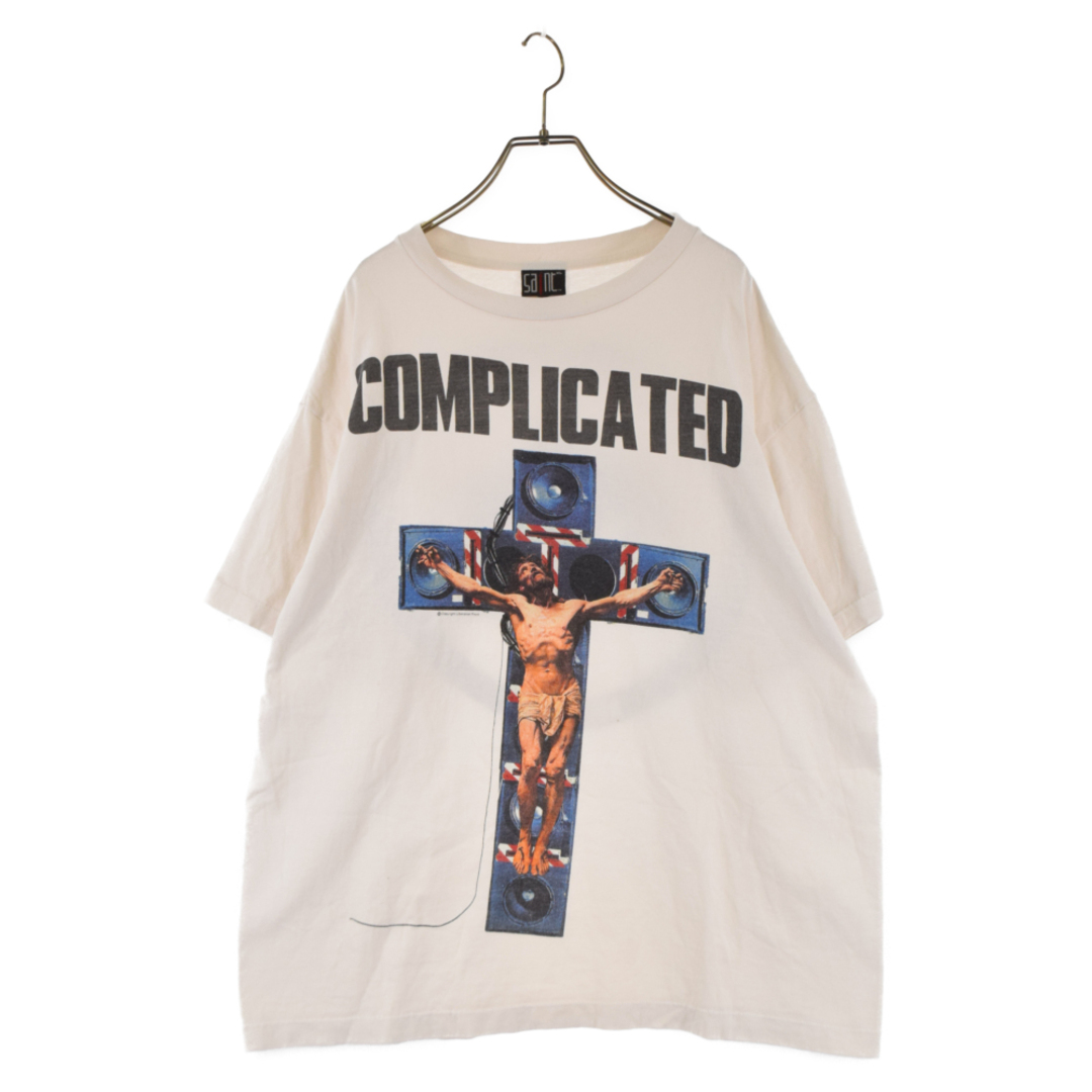 SAINT MICHAEL セントマイケル 23AW SM-A23-0000-C18 COMPLICATEDプリント 半袖Tシャツ カットソー ホワイト XL72センチ身幅