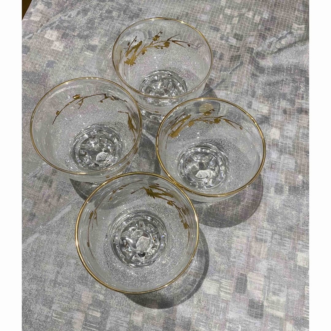 東洋佐々木ガラス(トウヨウササキガラス)のレトロ　カメイガラス　かき氷の鉢 金彩4個 インテリア/住まい/日用品のキッチン/食器(食器)の商品写真