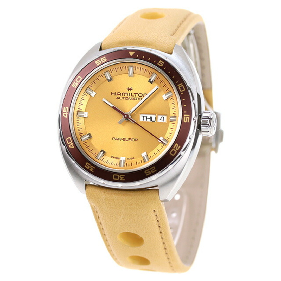 ハミルトン HAMILTON 腕時計 メンズ H35435820 アメリカン クラシック パンユーロ デイデイト オート 自動巻き ベージュxサンドベージュ アナログ表示