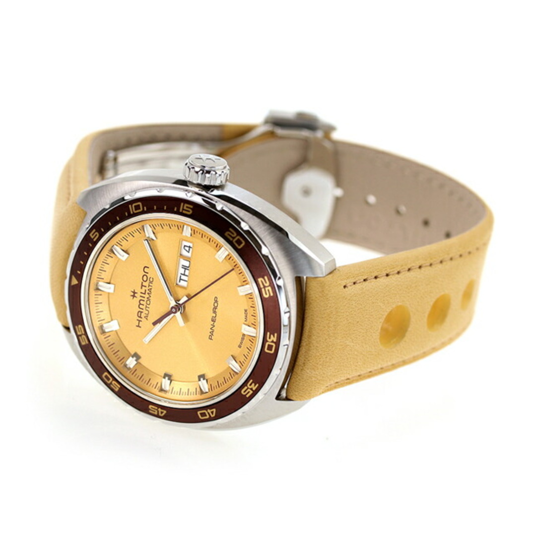 Hamilton(ハミルトン)の【新品】ハミルトン HAMILTON 腕時計 メンズ H35435820 アメリカン クラシック パンユーロ デイデイト オート 自動巻き ベージュxサンドベージュ アナログ表示 メンズの時計(腕時計(アナログ))の商品写真