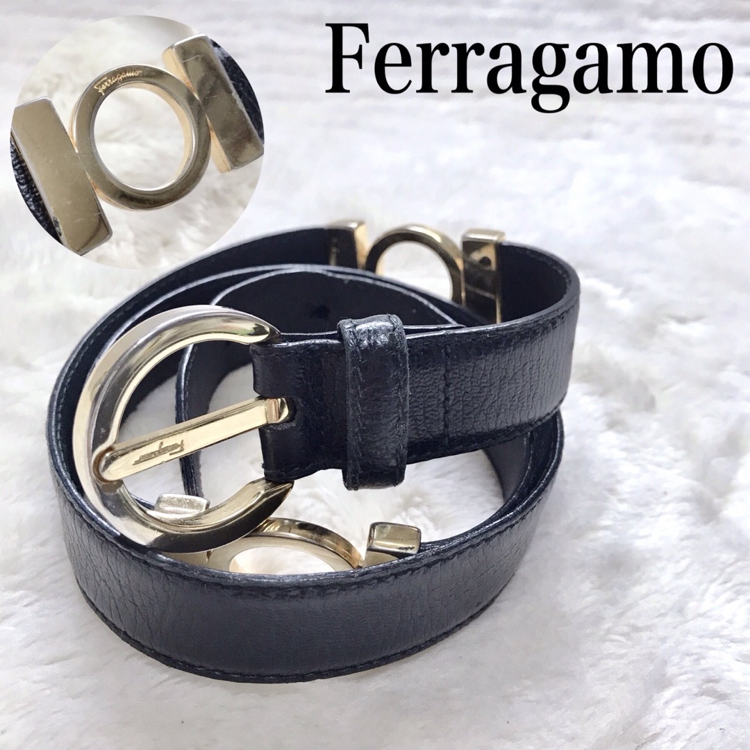 Ferragamo フェラガモ　ベルト　ガンチーニ　ゴールド金具