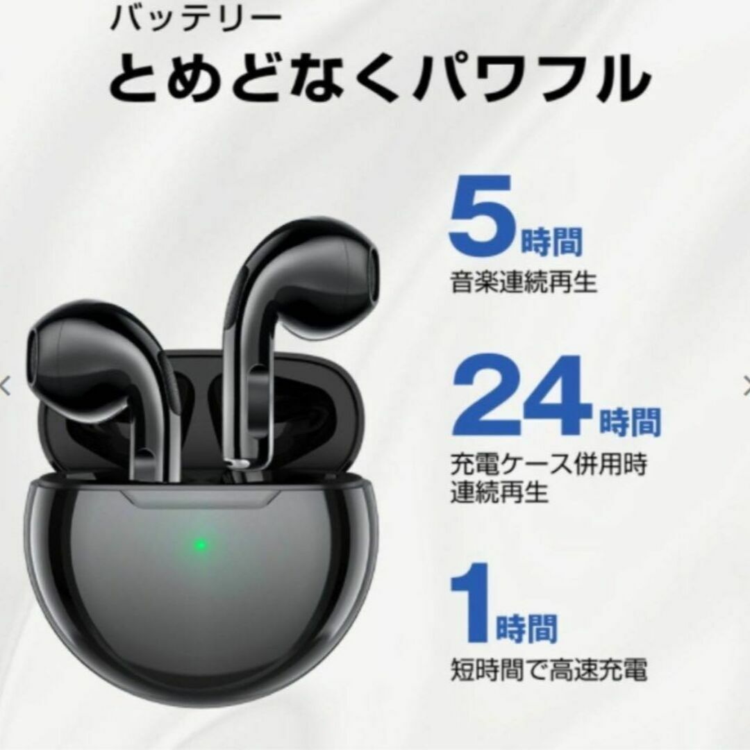 ⭐︎最新モデル⭐︎AirPro6 Bluetoothワイヤレスイヤホン 箱なし スマホ/家電/カメラの冷暖房/空調(その他)の商品写真