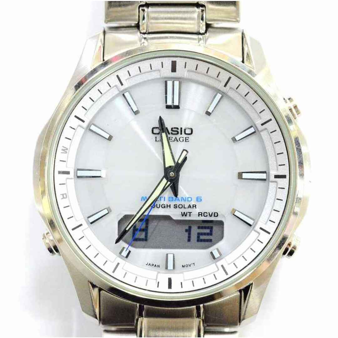 8500円 CASIO SS 時計 シルバー リニエージ 腕時計 LCW-M100 白文字盤