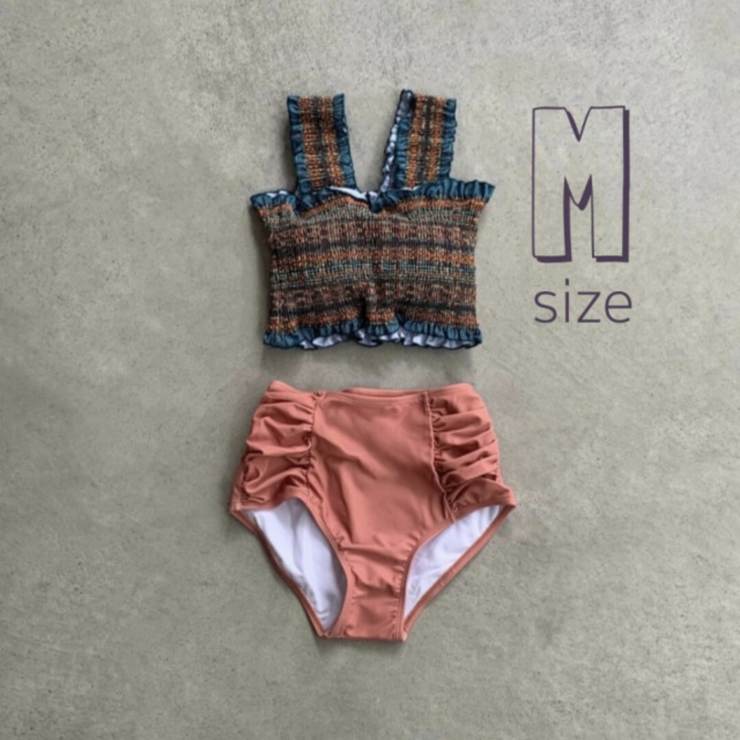 マルチカラー フリル ビキニ M ピンク ブルー グリーン 人気 流行り 水着 レディースの水着/浴衣(水着)の商品写真
