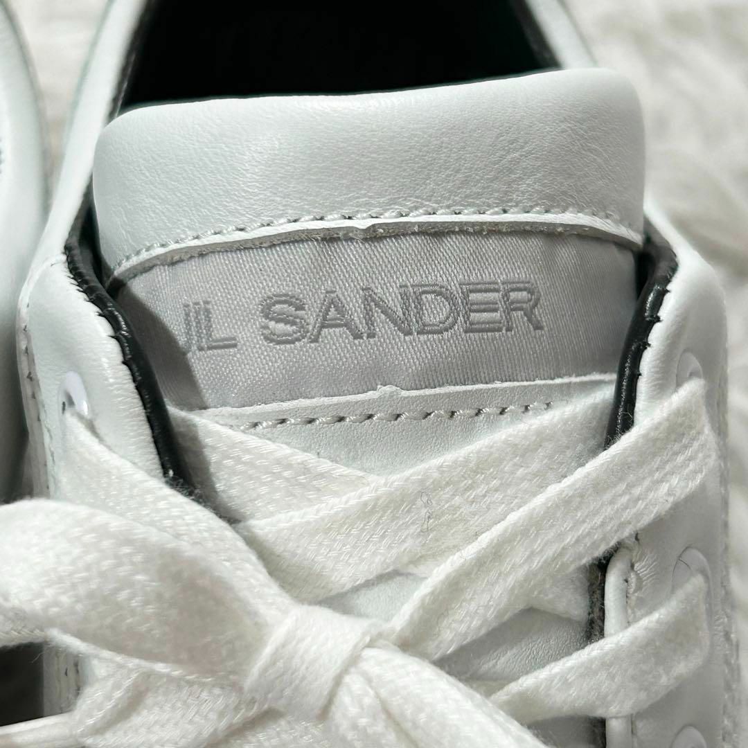 Jil Sander(ジルサンダー)のジルサンダー ロゴ スニーカー ホワイト レザー 箱付き ローカット レディースの靴/シューズ(スニーカー)の商品写真