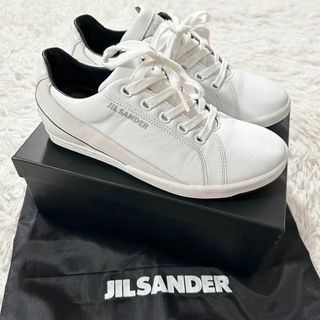 ジルサンダー(Jil Sander)のジルサンダー ロゴ スニーカー ホワイト レザー 箱付き ローカット(スニーカー)