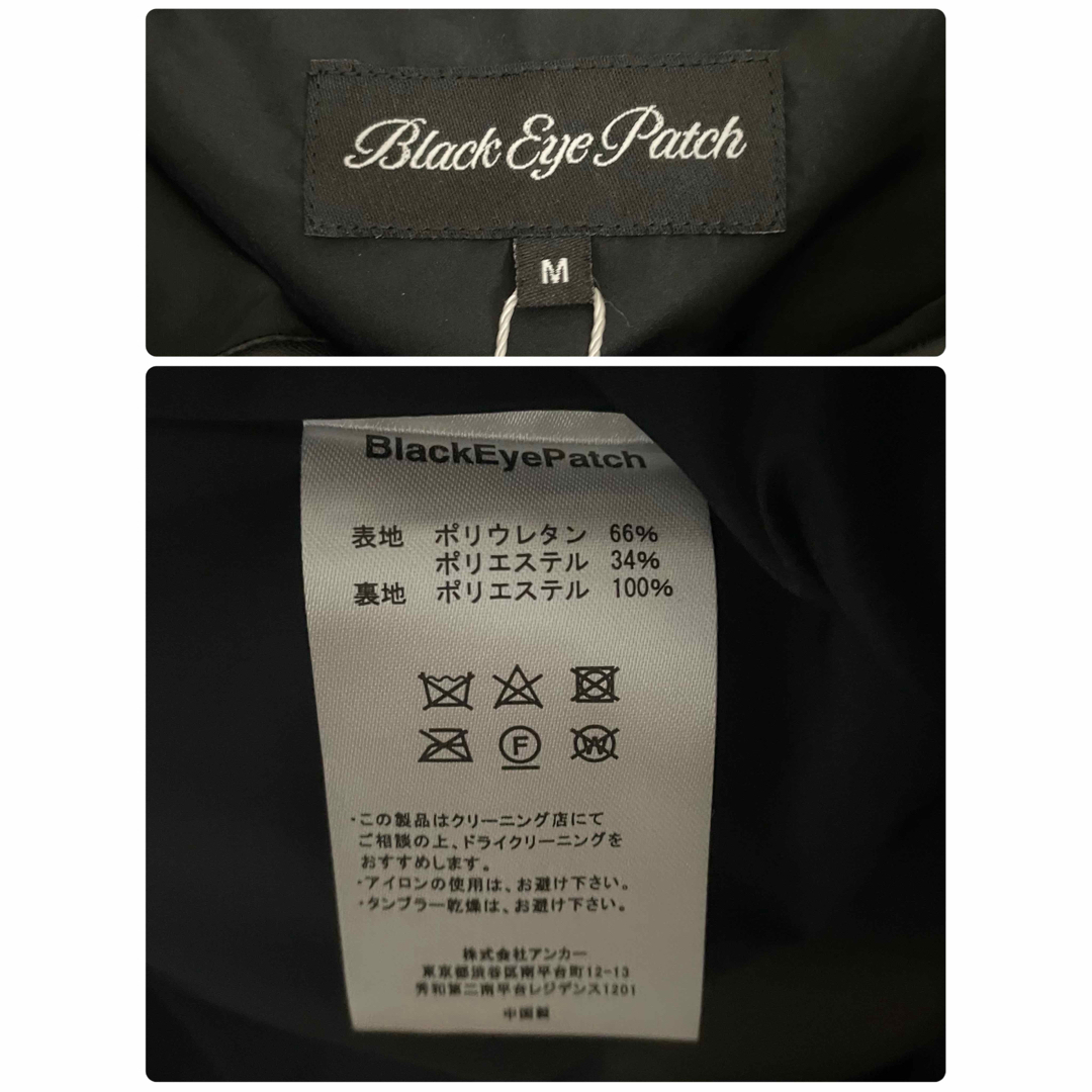 【新品 ・ タグ付き】ブラックアイパッチ フェイクレザー 刺繍ロゴ 取扱注意