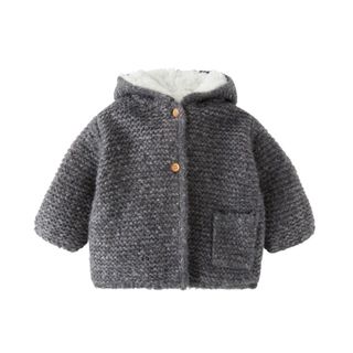 ザラキッズ(ZARA KIDS)のレングス ニットコート フェイクファーライナー(ジャケット/コート)