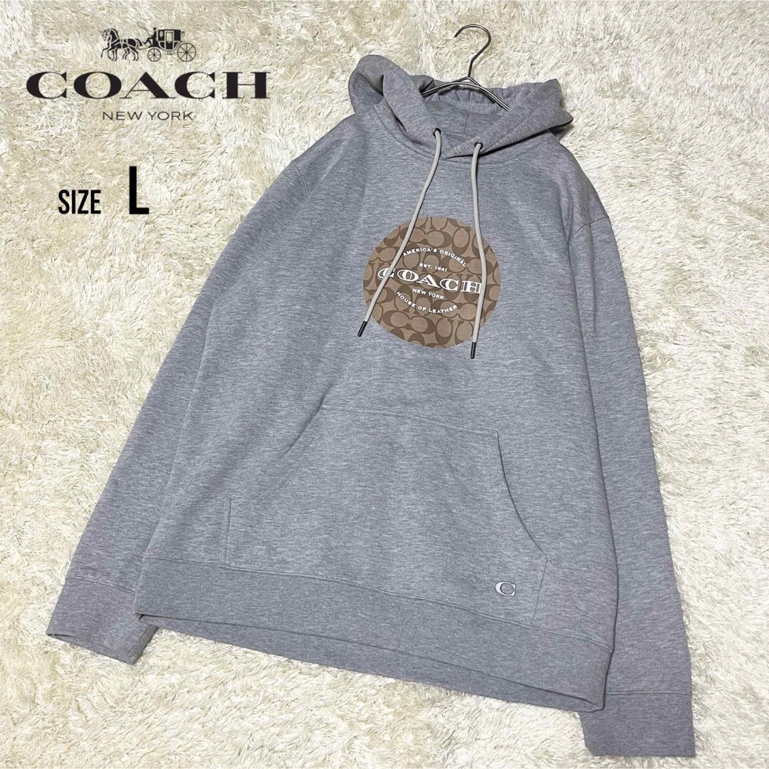 COACH(コーチ)長袖スウェットパーカートレーナーヘザーグレー | フリマアプリ ラクマ