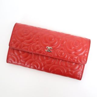 シャネル(CHANEL)の【CHANEL】シャネル カメリア長財布 レッド レザー A82283 22番台/kt08667ik(長財布)