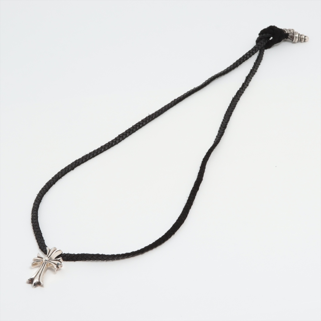 Chrome Hearts(クロムハーツ)のクロムハーツ スモールCHクロス レザー×925   ユニセックス ネック レディースのアクセサリー(ネックレス)の商品写真