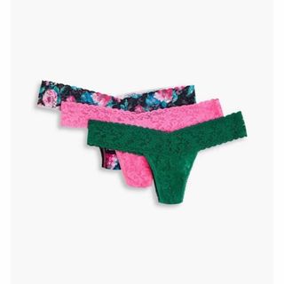 ハンキーパンキー(HANKY PANKY)の★新品★ハンキーパンキー　総レースローライズタンガ　3枚セット　緑・花柄・ピンク(ショーツ)