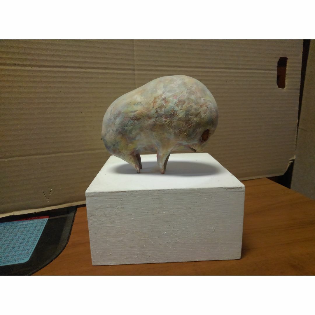 【立体】ワタベカズ■いつでもハラペコ *2014年、靖山画廊出品作品  エンタメ/ホビーの美術品/アンティーク(彫刻/オブジェ)の商品写真