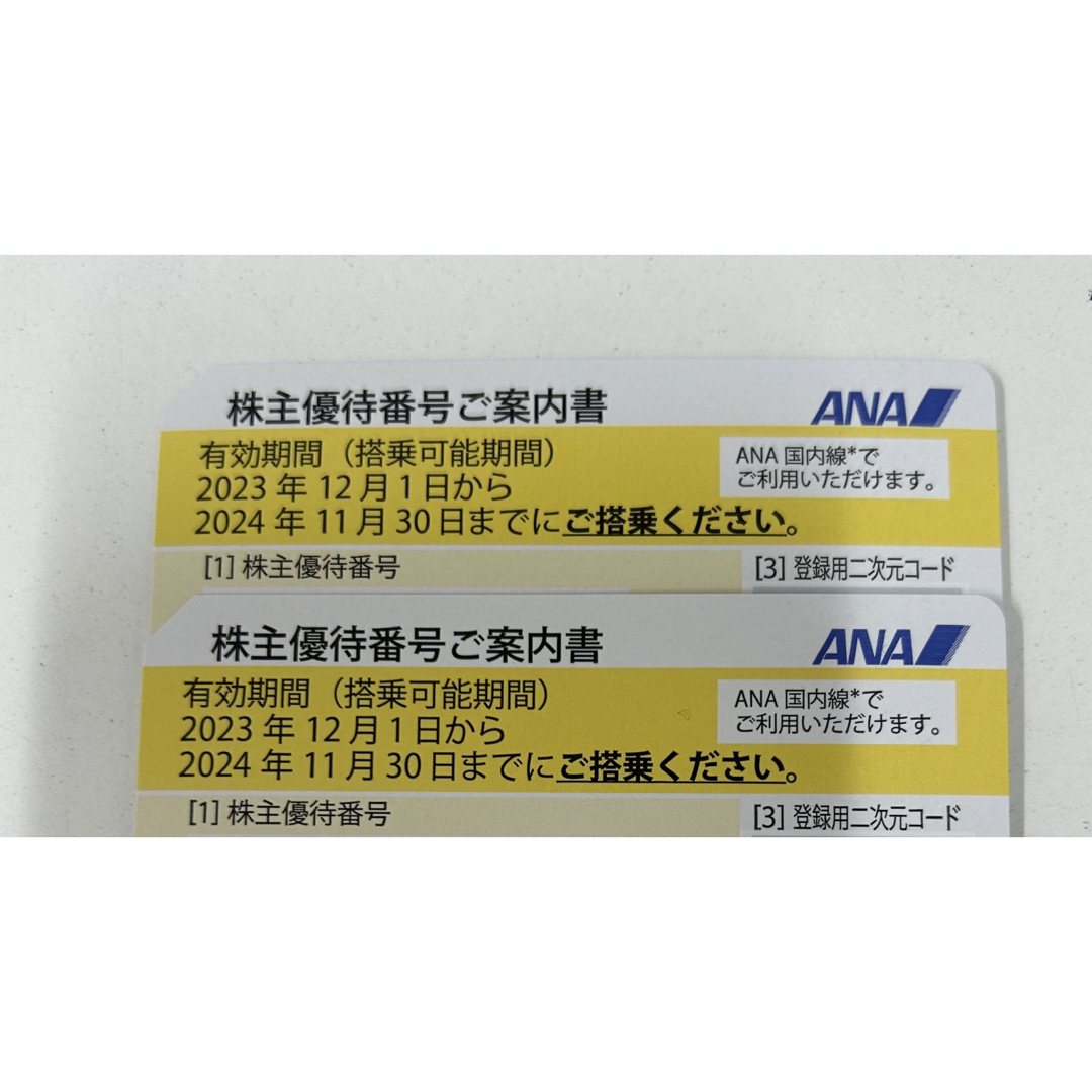ANA(全日本空輸)(エーエヌエー(ゼンニッポンクウユ))のANA株主優待券 2枚 2024年11月30日まで チケットの優待券/割引券(その他)の商品写真