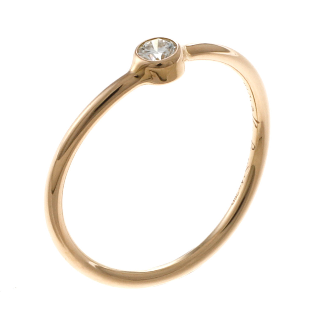 ティファニー TIFFANY&Co. ウェーブ シングルロウ リング 指輪 7.5号 18金 K18ピンクゴールド ダイヤモンド レディース