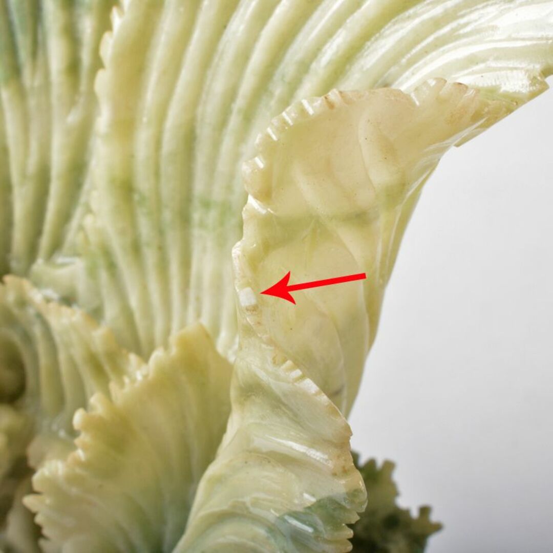 Amazon.co.jp: 中国 玉石翡翠彫刻 白菜 置物 約2.4kg 金線象嵌