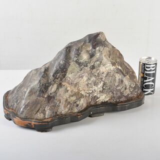 天然石　鑑賞石　置物　重さ約11.4kg　唐木台付　V　R6550B(彫刻/オブジェ)