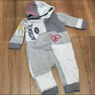 ベビーギャップ(babyGAP)のthe Gap ギャップ スウェット ロンパース カバーオール フード付 裏起毛(ロンパース)