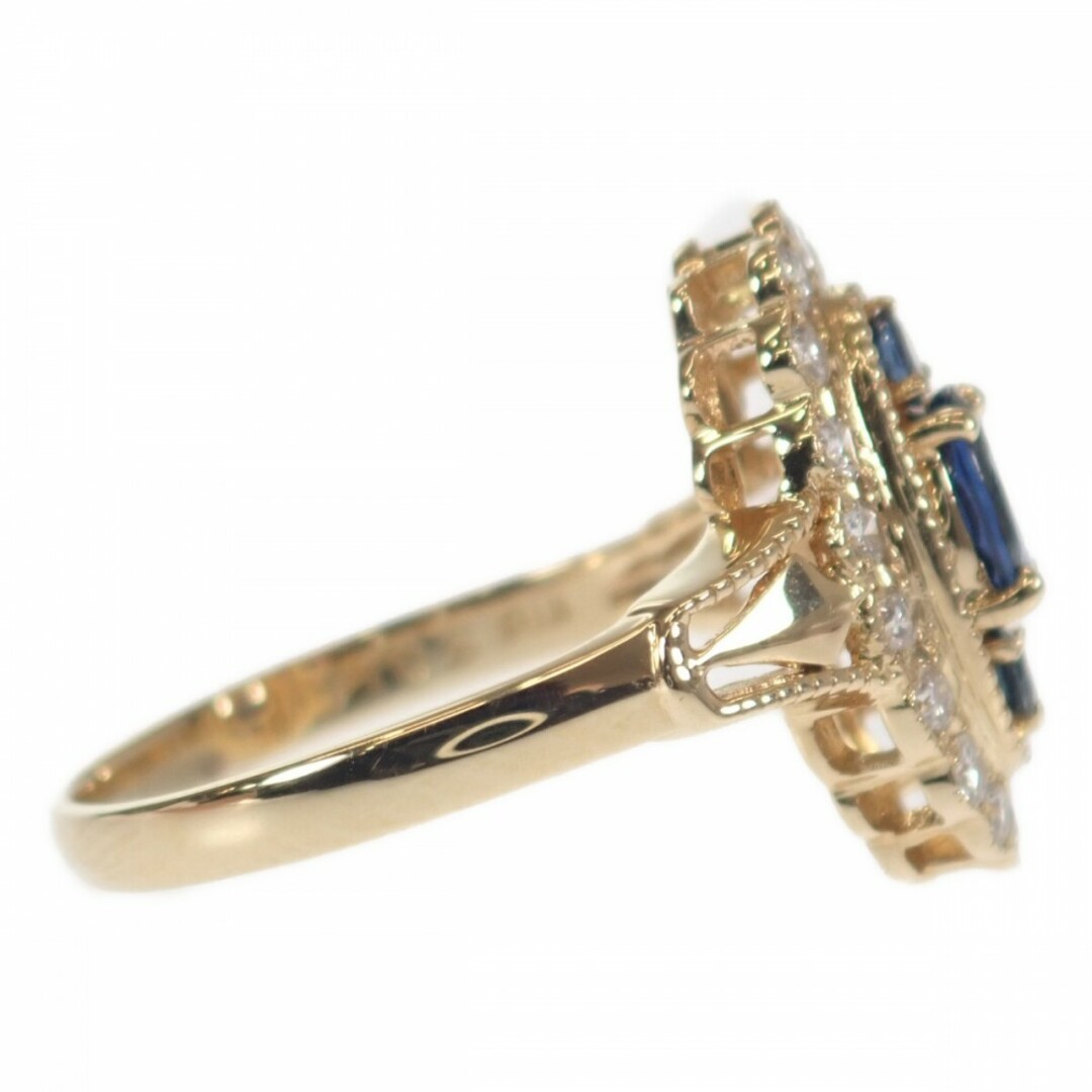 【Aランク】K18YG S D デザイン リング 指輪 サファイア ダイヤモンド イエローゴールド 約11.5号 ジュエリー アクセサリー【ISEYA】