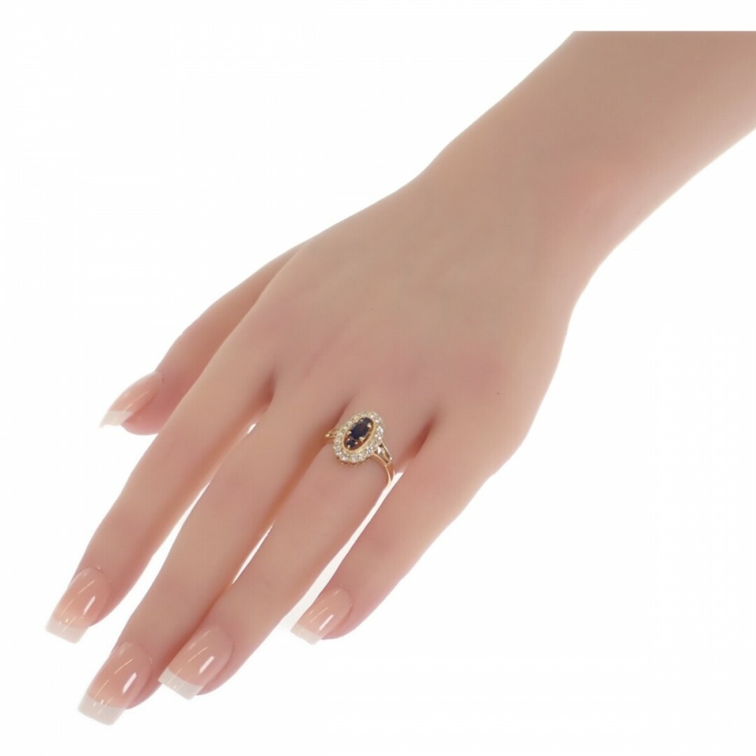 【Aランク】K18YG S D デザイン リング 指輪 サファイア ダイヤモンド イエローゴールド 約11.5号 ジュエリー アクセサリー【ISEYA】