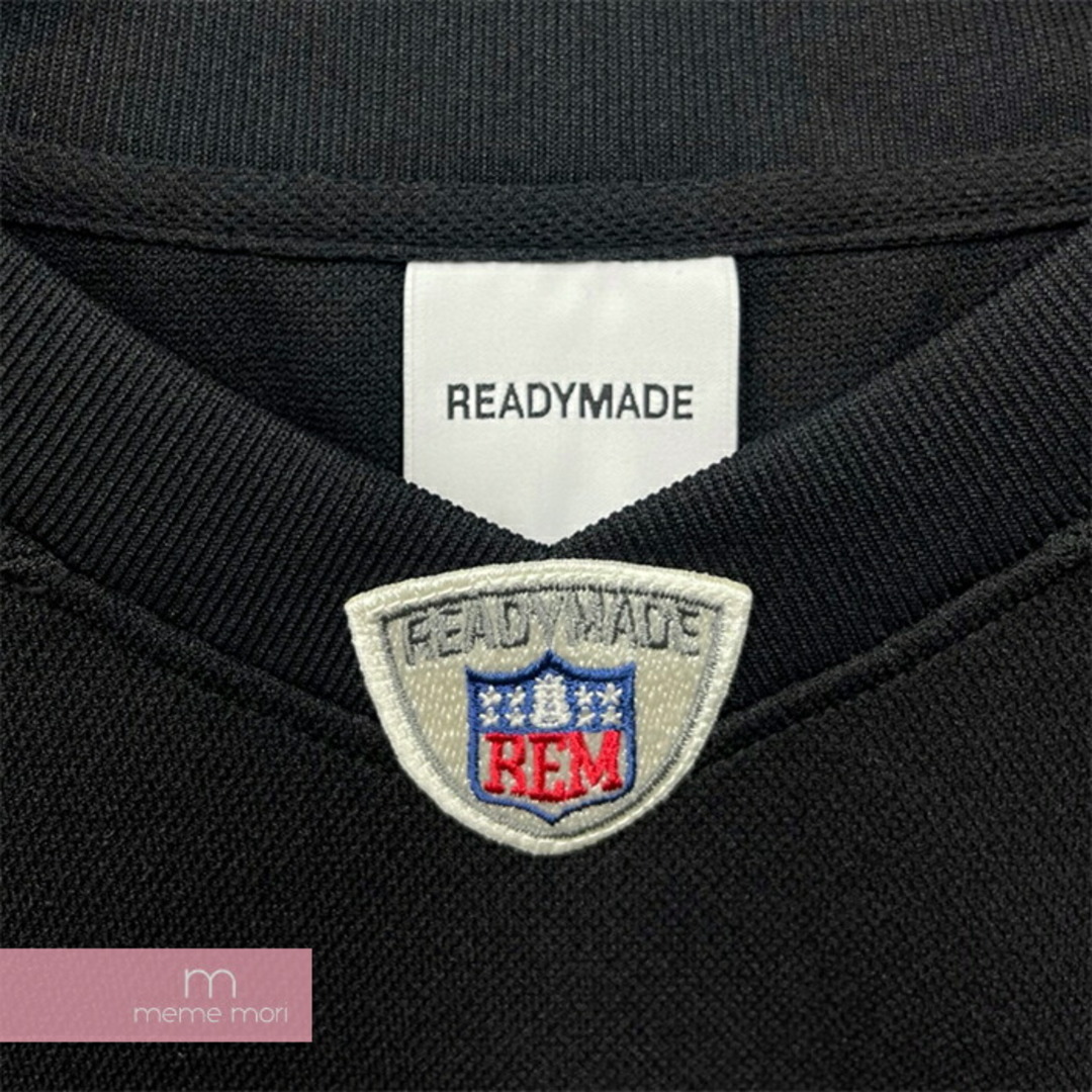 READYMADE 2023SS Game Shirt Smile RE-PO-BK-00-00-249 レディメイド スマイルゲームシャツ 長袖 ロゴ 刺繍 ワッペン ナンバリング ブラック サイズ2【231111】【新古品】【me04】