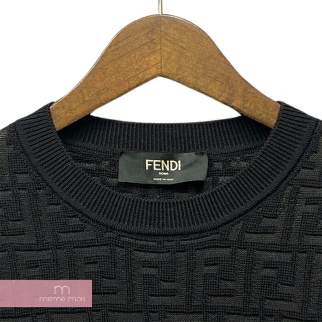 FENDI Sweater FZY063 AAUQ フェンディ セーター ニット 総柄 FFロゴ ズッカ柄 ブラック サイズ44 【231114】【-A】【me04】