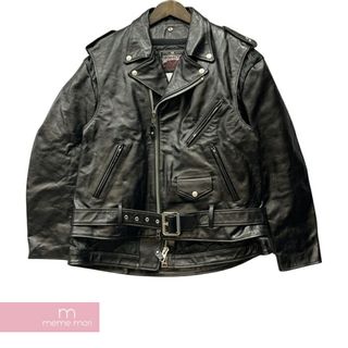 ショット(schott)のsacai××Schott 2022AW Leather Blouson 22-02875M サカイ×ショット レザーブルゾン レザージャケット ダブルライダース ワンスター 2Way ベスト ジップ切替 カウハイド ブラック サイズ2【231113】【中古-A】【me04】(その他)