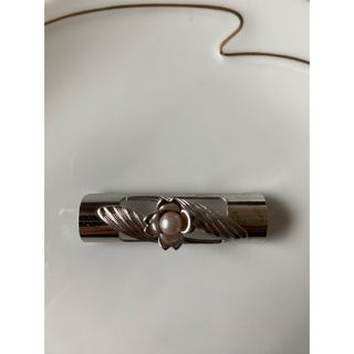 帯留　天然石パール　アンティーク　一粒バール(その他)