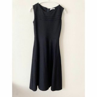 美品 Rene ルネ 6132750 Beauty Knit Dress ニットワンピース 1点 パープル 34(7号相当） レーヨン､ポリエステル 半袖 ひざ丈 レディース AC1122A59