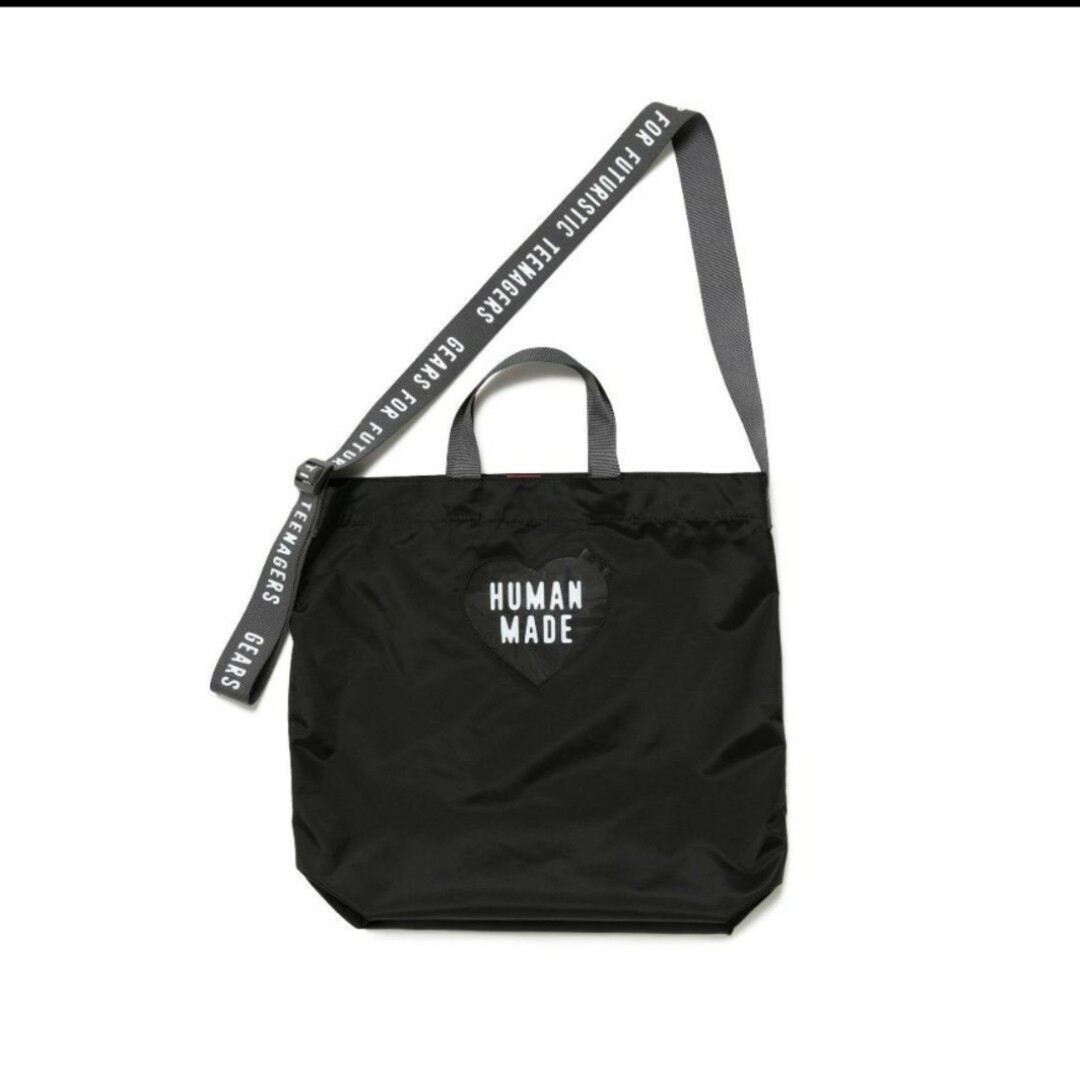 HUMAN MADE(ヒューマンメイド)のHUMAN MADE NYLON HEART 2-WAY TOTE BLACK メンズのバッグ(トートバッグ)の商品写真