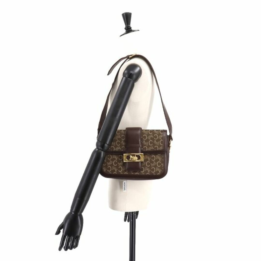 CELINE セリーヌ 馬車金具 サルキー ショルダーバック ネイビー-