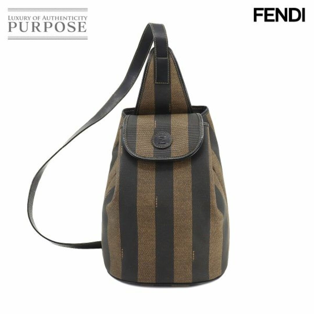 フェンディ FENDI ペカン ボディ バッグ PVC レザー ブラウン ブラック 14559 ゴールド 金具 VLP 90213219