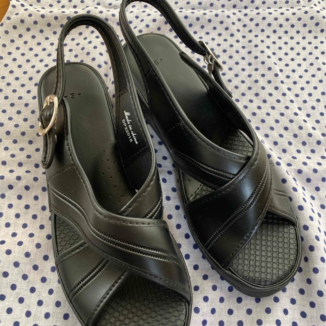 ナースサンダル　黒　サイズS レディースの靴/シューズ(サンダル)の商品写真