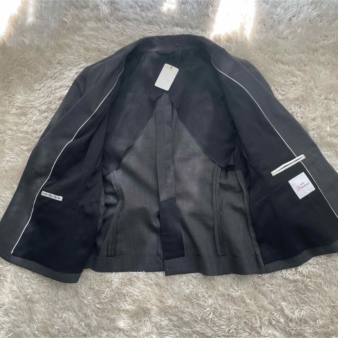 AOKI(アオキ)のタグ付き美品 NLINE Precious セットアップ スーツ　グレー レディースのフォーマル/ドレス(スーツ)の商品写真