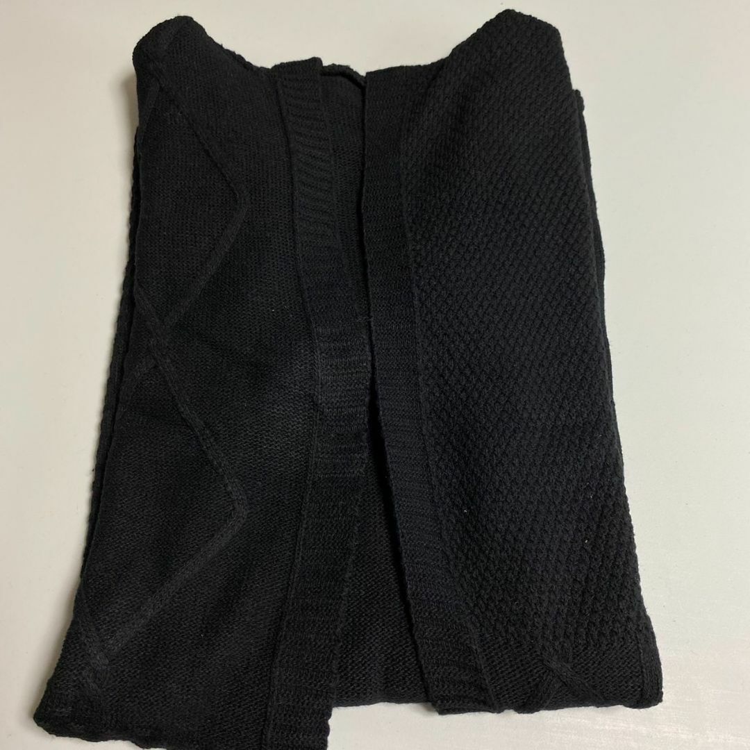 ロングカーディガン ブラック フリーサイズ 体型カバー ニットコート パーカー レディースのジャケット/アウター(ニットコート)の商品写真