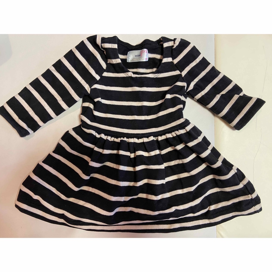 SNIDEL(スナイデル)のsnidel girl ボーダーワンピース　100 キッズ/ベビー/マタニティのキッズ服女の子用(90cm~)(ワンピース)の商品写真