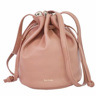 ポールスミス(Paul Smith)の本物 ポールスミス Paul smith 巾着型 ショルダーバッグ ポシェット レザー ピンク バッグ 中古(ショルダーバッグ)