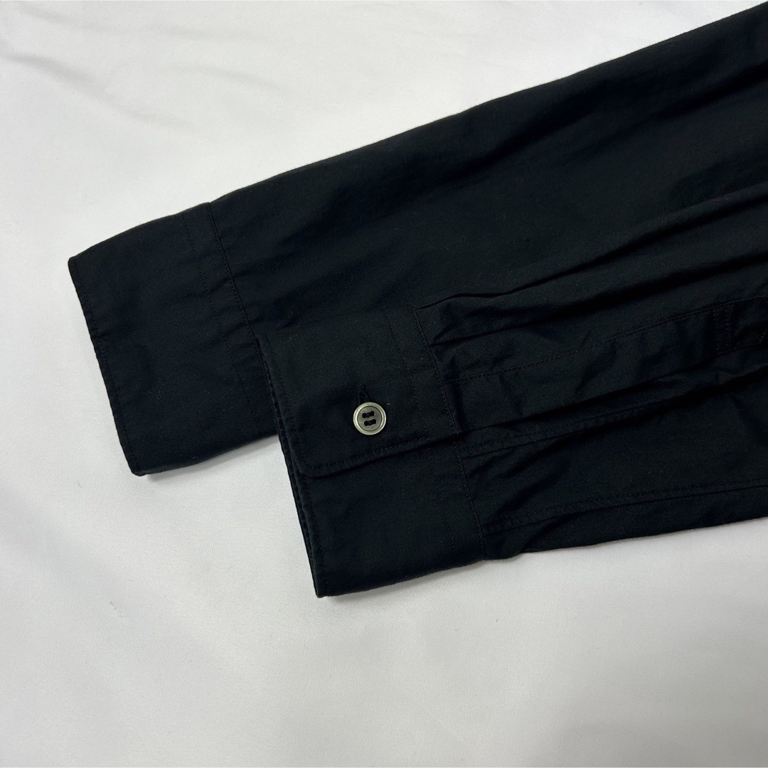 【人気】ブラックコムデギャルソン 丸襟プリーツシャツ 長袖 黒