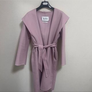 マックスマーラ(Max Mara)の【美品】MaxMara アウター　ダブルフェイス　S ピンク　カシミヤ(ロングコート)