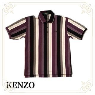 ケンゾー(KENZO)の【新品】KENZO GOLF メンズ ポロシャツ ストライプ アシンメトリー (ポロシャツ)