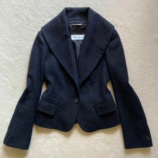 マックスマーラ(Max Mara)のMAX MARA 白タグ アルパカ混 テーラードジャケット 女優襟 36サイズ(テーラードジャケット)